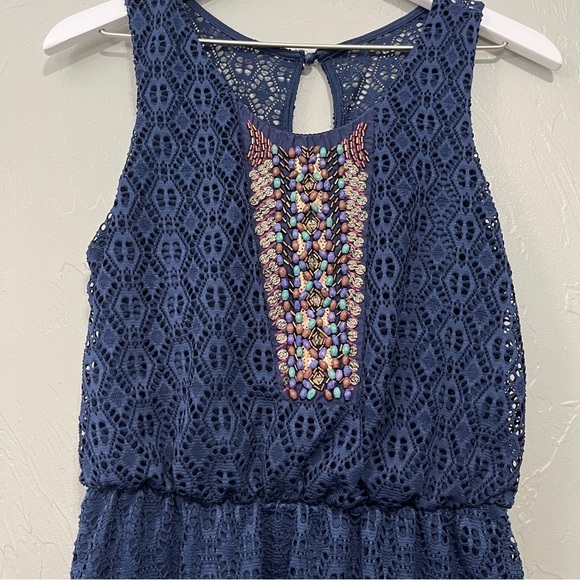 Maurice’s Navy Blue Sleeveless Beaded Dress Size Small - Picture 2 of 16
